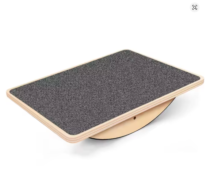 Balansbräda av trä - aktivt fotstöd för skrivbordsarbete