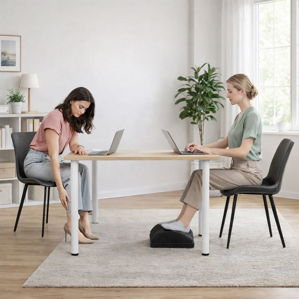 Flexibelt fotstöd för sittande arbete