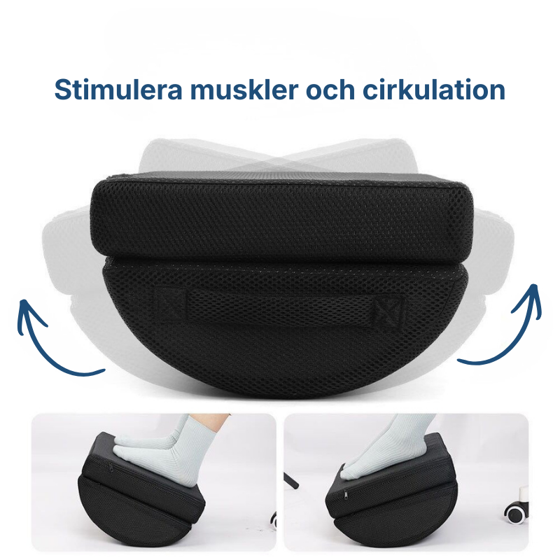 Flexibelt fotstöd för sittande arbete